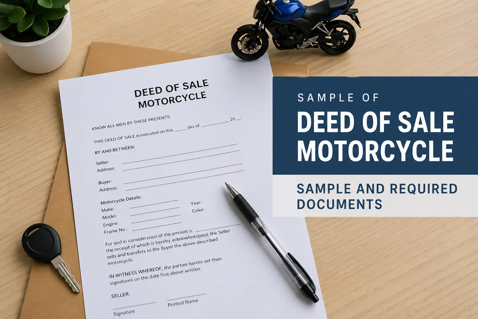 Sample of Deed of Sale Motorcycle