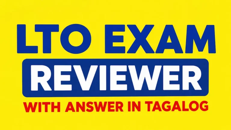 lTO Exam Reviewer with Answer in Tagalog